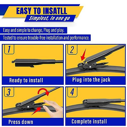 3 Wipers Fits Ford Focus 2012 (28"/28"/12")