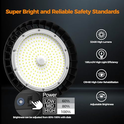 180W UFO High Bay Light 32400LM 6000K