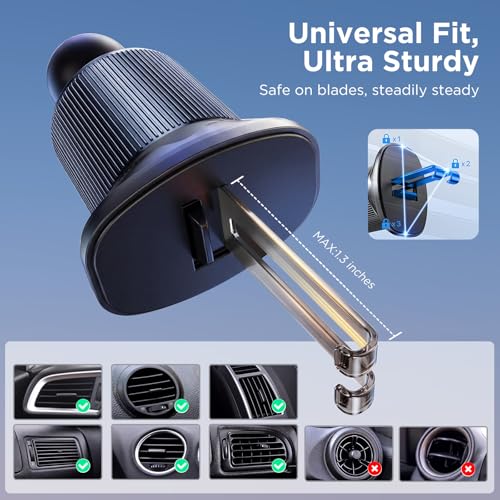 Car Phone Holder for Magsafe [Strong Magnets] Magnetic Phone Holders for Your Car (Carbon Fiber Black)