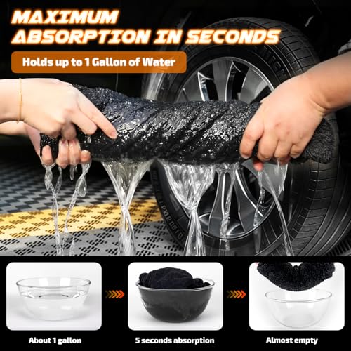 2 Pack 1200 GSM Car Drying Towels (Orange / Pack of 2)