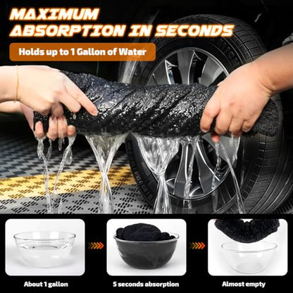 2 Pack 1200 GSM Car Drying Towels (Orange / Pack of 2)