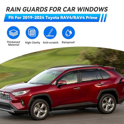 4pcs Window Visors Rain Guards for 2019 (2019-2025 RAV4/RAV4 Prime)