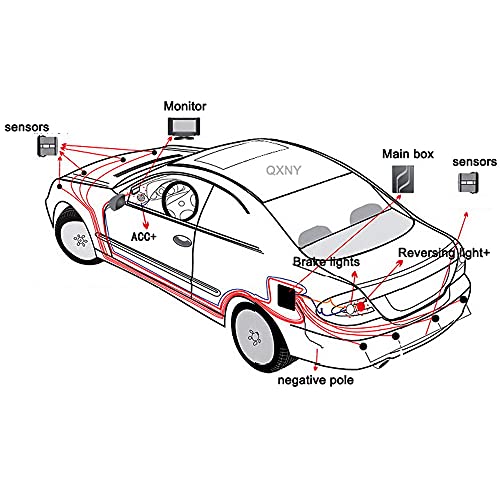 Car Parking Sensors Kit Reverse Radar parktronic System Auto Electronics Vehicle Back Assistant Reverse 8 Sensor (White)