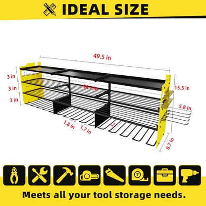 Power Tool Organizer Wall Mount with 12 (Yellow / 12-Drills Holders)