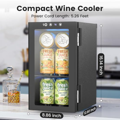 12 Cans Beverage Refrigerator Cooler (Black)