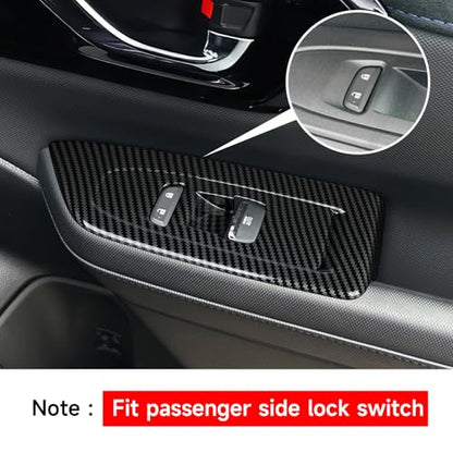 Car ABS Window Lift Control Switch Decals Only for 2025 2026 Subaru Forester Interior Carbon Fiber Style (Window Lift Switch Decal)