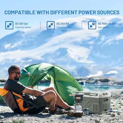 12 Volt Refrigerator Portable Refrigerator for Car 25 Quarts Car Fridge Portable 12V Dual Zone Fridge Freezer 12 (Green / 25QT)