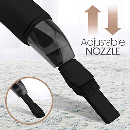 Portable Hand Vacuum Cleaner Handheld Cordless Cleaner for Dust Pet Hair Dirt Home Car Interior Lightweight (Black)