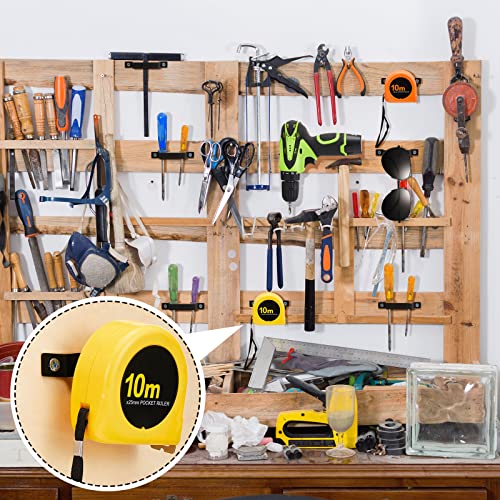 12 Pcs Tape Measure Clip Tape Measure Holder with Screws (Black)