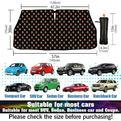 Christmas Car Windshield Sunshade Umbrella Funny Car Sun Shade Foldable Window Shades Cover 57 x 30 in (christmas)
