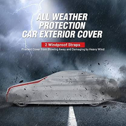 Car Cover Waterproof Custom Fit for Ford Mustang (Sliver＆Red / Custom Fit Mustang)