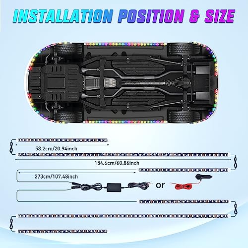 6PCS Dream Color LED Underglow Lights with APP & Remote Control (6Pcs RGB-IC Underglow Light)
