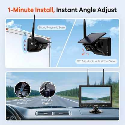 10.1" 2 Magnetic Solar Wireless Backup Camera (10 Inch)