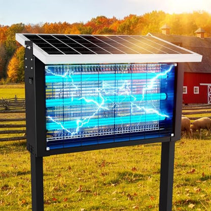 Heavy Duty Solar Bug Zapper for 8000 sq.ft with 30W Solar Panel (30W for 8000 sq.ft)