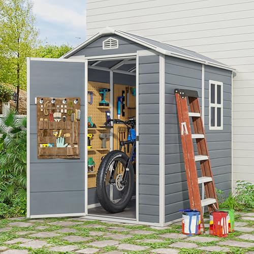 6x4 FT Outdoor Storage Shed with Floor (6.4 ft x 4.4 ft)