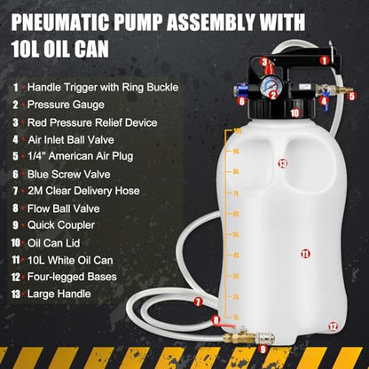Transmission Fluid Pump Pneumatic Extractor and Dispenser Tool Kit (Blue)