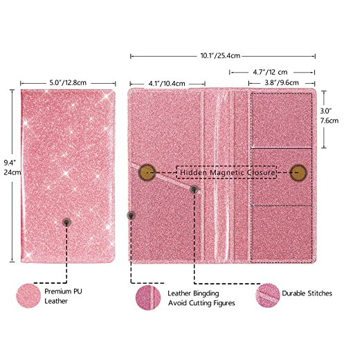 Car Registration & Insurance Card Holder (Glitter Pink)
