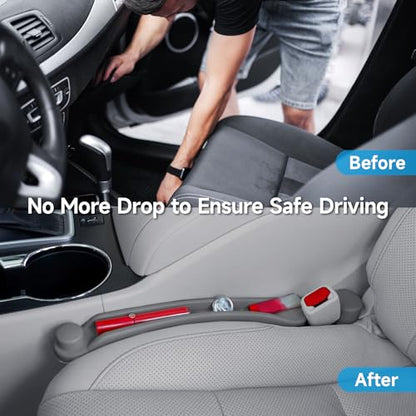 Car Seat Gap Filler Organizer 2Pack Soft Foam 3IN1 Multifunctional (Gray / Narrow)