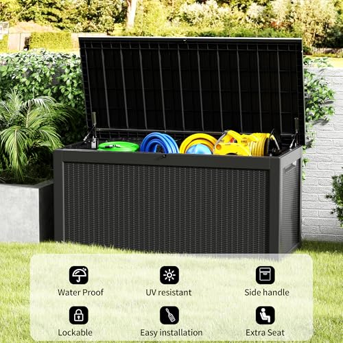 320 Gallon Resin Deck Box (Black / 320 Gallon)
