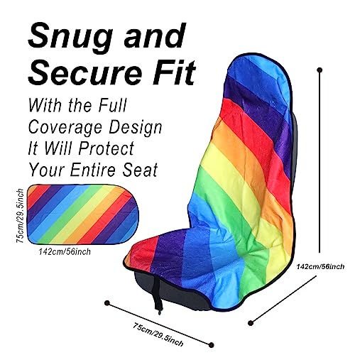 Car Seat Cover Protector Front Seats (1Pcs Front Seat Towel / Rainbow)