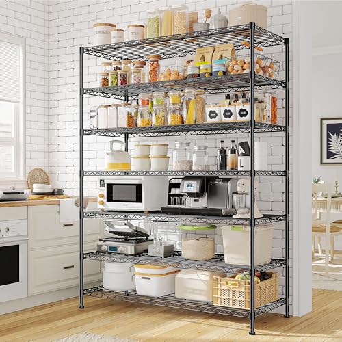 82.6" H 7 Tier Metal Shelving Unit 1400LBS Adjustable Shelves (45" W x 82.6" H x 13.5" D)