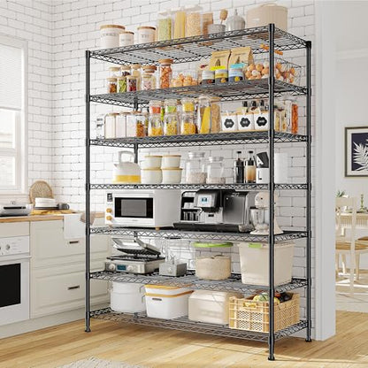 82.6" H 7 Tier Metal Shelving Unit 1400LBS Adjustable Shelves (45" W x 82.6" H x 13.5" D)