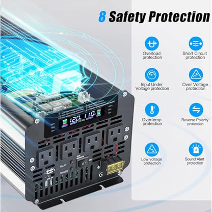 5000W Power Inverter 12V to 110V (Gray / 5000W-12V)