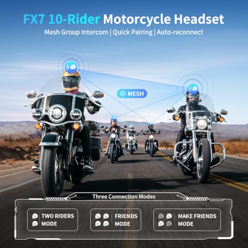 FX7 Motorcycle Bluetooth Headset (FX7 Single Pack)