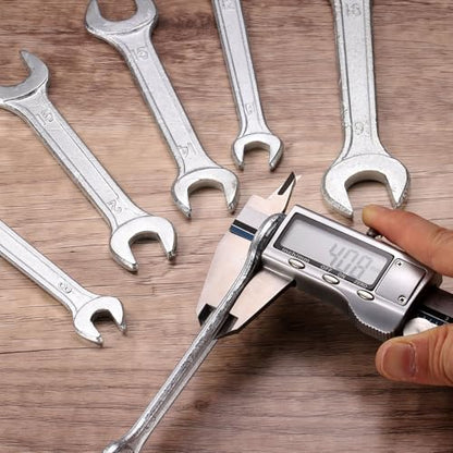 5pcs Double Open End Wrench 13mm x 17mm Metric 15 Degree Offset Angle Small Flat Head Wrench Galvanizing Open Ended Spanner for Automotive Repair Furniture Assembly (13mm x 17mm)