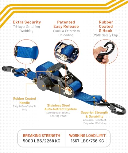 2PCs Retractable Ratchet Tie (Blue)