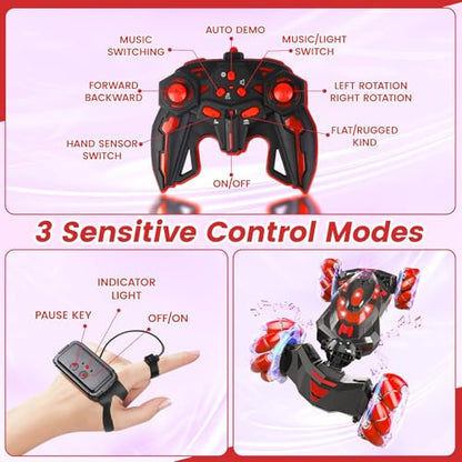 Gesture Sensing RC Stunt Car (Red)