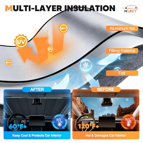 Windshield Sun Shade for Tesla Model Y 2019 (FOR | Thickened Tesla Model Y 2019-2024)