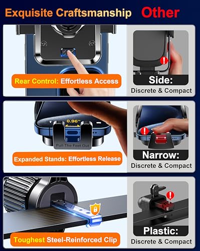 Dash Mounted Holders Phone Holders for Your Car Phone Mount for Car Windshield Dashboard Air Vent Universal Desk Mounts Hands Free Automobile Cell Phone Holder Fit for iPhone Smartphone (Carbon Fiber)