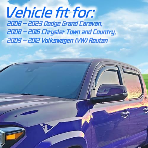 4PCS in Channel Rain Guards for 2008 (For 08-23 Grand Caravan)