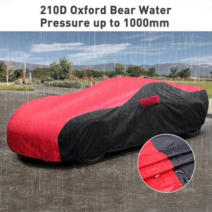Waterproof Car Cover Custom for Chevy Corvette 2014 (Red Black / Corvette C7)