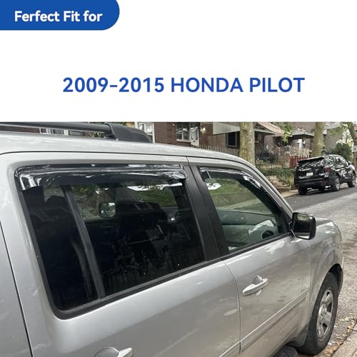 Window Visors Rain Guards for 2009 (2009-2015 Honda Pilot)