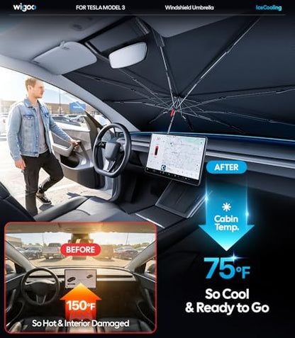Windshield Sun Shade Umbrella for Tesla Model 3 Highland 2017 (for Tesla Model 3 (2017-2026))