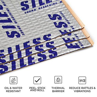 50 mil (1.3mm) 26 sqft Car Sound Deadening mat - Butyl Automotive Sound Deadener - Noise Insulation and Vibration Dampening Material ( 26 sqft) (NewSLS50_26)