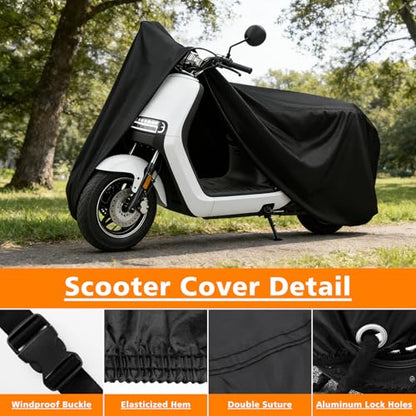 Moped Cover Scooter Cover Waterproof Outdoor Vespa Cover (S-72 inch / Black)