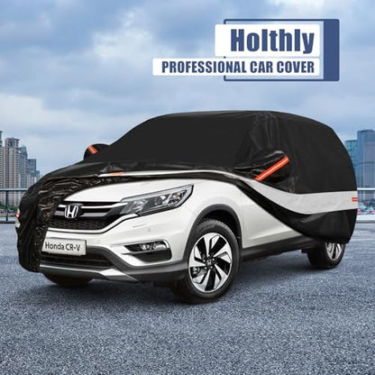 10 Layers SUV Car Cover Custom Fit for Honda CRV CR (Black Gray / Custom Fit for Honda CR-V)