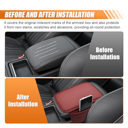 Car Center Console Cover (Burgundy)