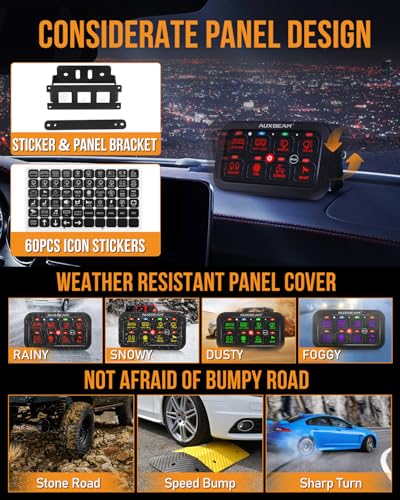 8 Gang Switch Panel RA80 Toggle Momentary Pulsed RGB Dimmabl (8 Gang (Single-Sided Output) / RGB (Without APP))