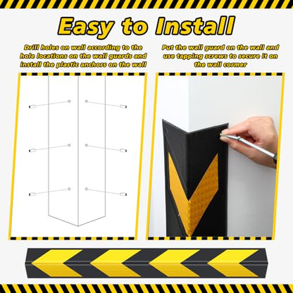 12 Packs 31" Rubber Wall Corner Guard for Parking Lot Pillar Wall