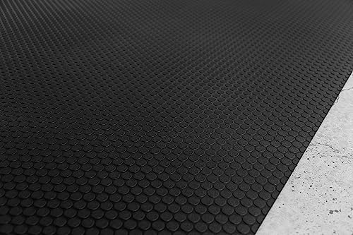 Performance Vinyl Garage Runner Small Coin Pattern (27" x 96" / Midnight Black)