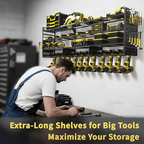 52'' Heavy Duty Power Tool Organizer Rack (Black)