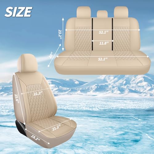 Faux Leather Front Car Seat Covers (N1 Beige / Front Seat)