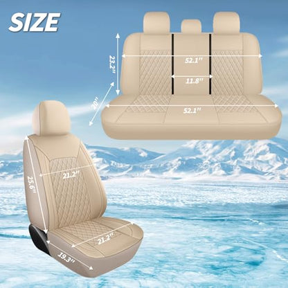 Faux Leather Front Car Seat Covers (N1 Beige / Front Seat)