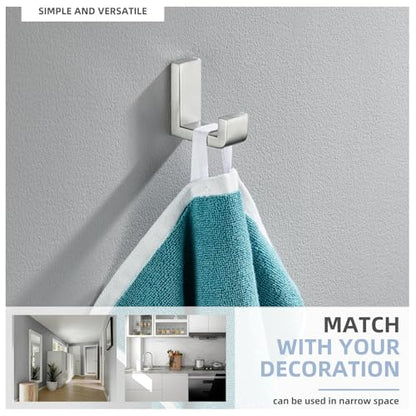 Towel Hook for Bathroom (1 Pack / Brushed Nickel)