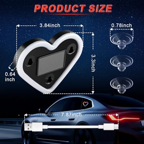 Heart Shaped Solar Powered Car LED Interior Ambient Light (Multicolor / 1PCS)