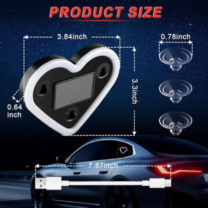 Heart Shaped Solar Powered Car LED Interior Ambient Light (Multicolor / 1PCS)